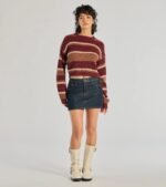 Preppy Style Striped Knit Crew Neck Sweater - Image 3