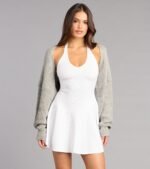 Sweet And Cozy Oversized Knit Sweater Bolero - Image 22