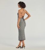 Chic Beauty Strappy Back Knit Midi Dress - Image 2