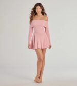 Chic Staple Ribbed Knit Skater Dress - Image 4