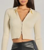 Sleek And Snug Ribbed Knit Sweater Top - Image 4