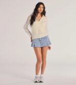Chic Allure Checkered Knit Sleeveless Vest - Image 3