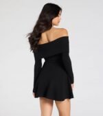Chic Staple Ribbed Knit Skater Dress - Image 25