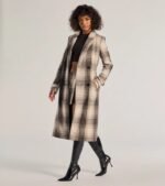 Classic Charm Plaid Trench Coat - Image 4