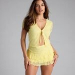 Summer Approved Sheer Lace Tie-Front Top