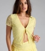 Summer Approved Sheer Lace Tie-Front Top - Image 4