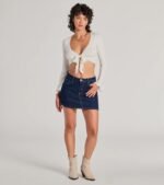 Infinite Possibilities Long Sleeve Tie-Front Crop Top - Image 7