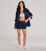 Admirable Aesthetic Oversized Long Sleeve Denim Shacket - Image 3