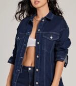 Admirable Aesthetic Oversized Long Sleeve Denim Shacket - Image 4