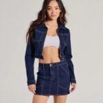 Covetable Cutie Contrast Stitch Denim Jacket