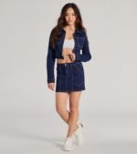 Covetable Cutie Contrast Stitch Denim Jacket - Image 3