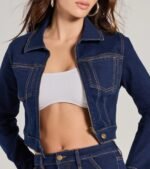 Covetable Cutie Contrast Stitch Denim Jacket - Image 4