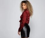 So Sleek Satin Tie-Front Blouse - Image 21