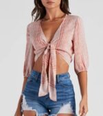 Sensational Striped Tie-Front Top - Image 4