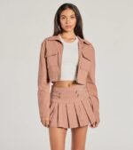 Practical Charm Zip Up Denim Shacket