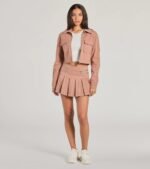 Practical Charm Zip Up Denim Shacket - Image 3
