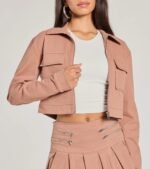 Practical Charm Zip Up Denim Shacket - Image 4