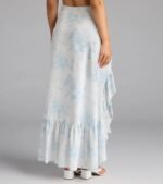 Whimsical Essence Ruffled Floral Maxi Skirt - Image 2