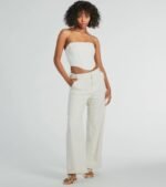 Cutest Babe Wide Leg Linen Trouser Pants - Image 5