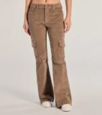 Effortless And Cool Corduroy Cargo Flare Pants - Image 3