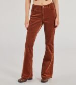 Retro Chic Corduroy High-Rise Flare Pants - Image 4