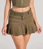 Absolute Edge High-Rise Belted Pleated Mini Skort - Image 3
