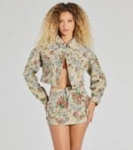 Falling For Floral Tapestry Cargo Mini Skirt - Image 4