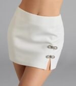 Love Galore Rhinestone Bow Mini Skirt - Image 3