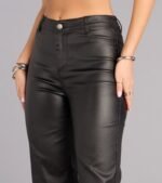 Walking The Walk Faux Leather Straight Leg Pants - Image 3