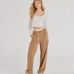 Polished Perfection Contrast Waist Pants