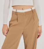 Polished Perfection Contrast Waist Pants - Image 3