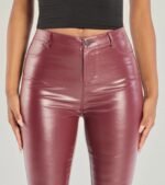 Glossy Glam Coated Faux Leather Skinny Pants - Image 3