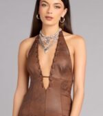 Dusty Trails Suede Halter Romper - Image 4