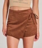 Wrap It Up High-Rise Faux Suede Mini Skort - Image 4