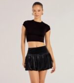 Luxe Impression Velvet Bubble Skort - Image 3