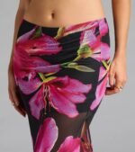 Vacay Queen Tropical Floral Mesh Maxi Skirt - Image 3