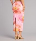 Bloom Babe Abstract Floral Mesh Maxi Skirt - Image 2