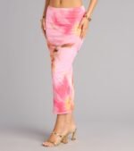 Bloom Babe Abstract Floral Mesh Maxi Skirt - Image 3