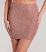 Holiday Hottie Glitter Bodycon Mini Skirt