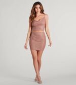 Holiday Hottie Glitter Bodycon Mini Skirt - Image 2