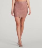 Holiday Hottie Glitter Bodycon Mini Skirt - Image 4