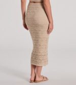 Blissful View High Rise Crochet Midi Skirt - Image 2