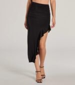 Dancing Moves High-Rise Side Ruffle Midi Skirt - Image 4