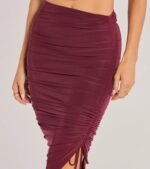Sculpted Chic Ruched Midi Skirt - Image 3
