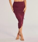 Sculpted Chic Ruched Midi Skirt - Image 4