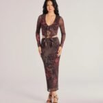 Wild Blossom Abstract Print Maxi Skirt