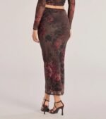 Wild Blossom Abstract Print Maxi Skirt - Image 2