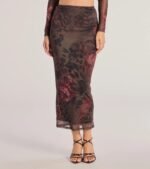 Wild Blossom Abstract Print Maxi Skirt - Image 3