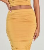 Coastal Escape High Rise Ruched Midi Skirt - Image 2