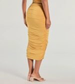 Coastal Escape High Rise Ruched Midi Skirt - Image 4